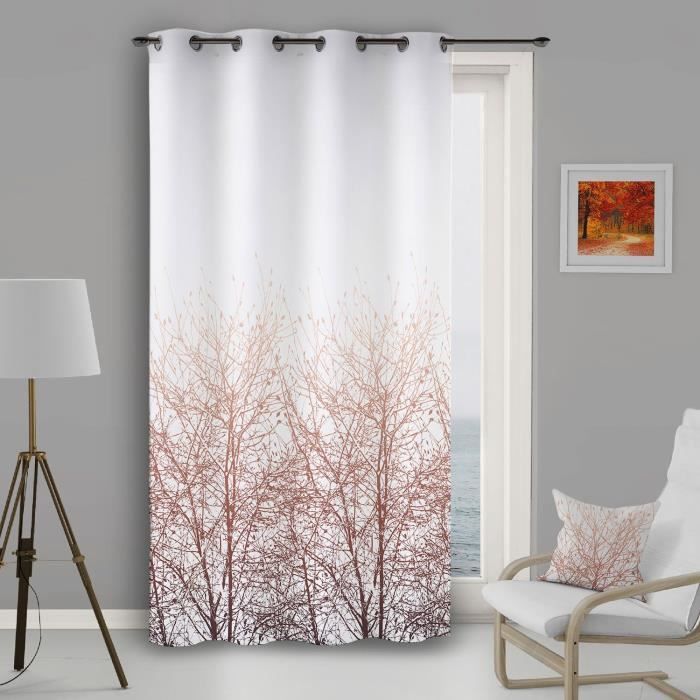 SOLEIL D\'OCRE Rideau à oeillets FOREST - 140x250cm - Polyester ... SOLEIL D\'OCRE Rideau à oeillets FOREST - 140x250cm - Polyester ...