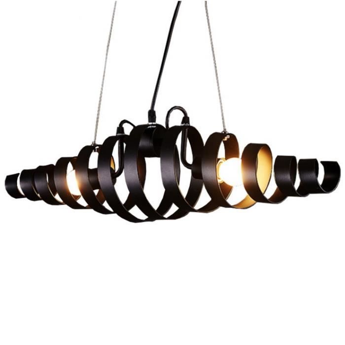 Industriel Minimaliste Noir Rétro Lustres Suspension Plafond Lampe Fer De Moderne Style 76fgyb