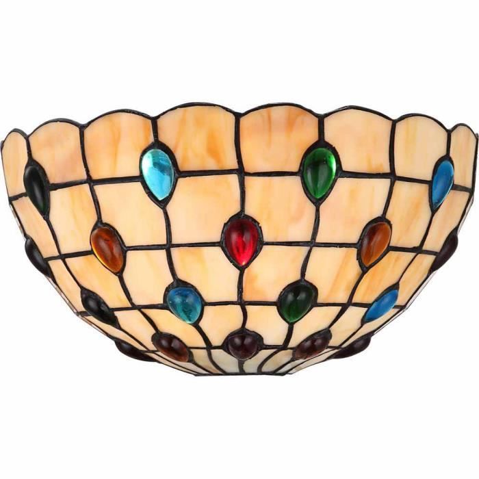 Applique Luminaire Mural Métal Tiffany Multicolore éclairage Salle