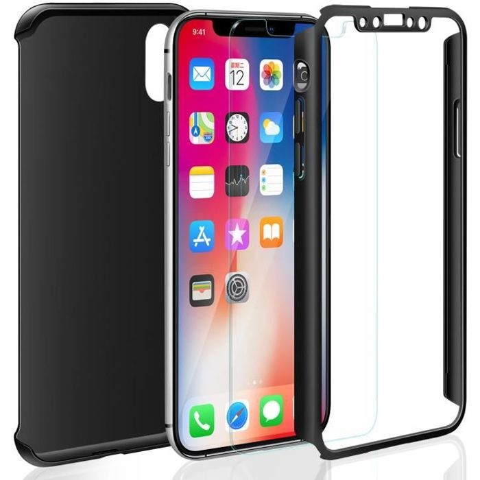 coque iphone x 360 degres protection en verre trempé coque iphone x 360 degres protection en verre trempé