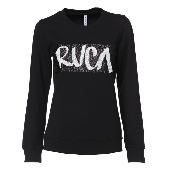 RVCA Sweatshirt Col arrondi Out There V3FLRA - Femme - Noir