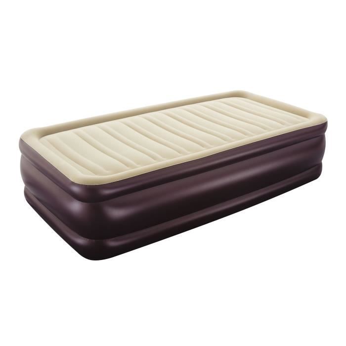BESTWAY Lit gonflable floqué Cornestone Twin – 1 place