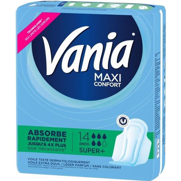 VANIA Maxi Confort 14 Serviettes - Lot de 2