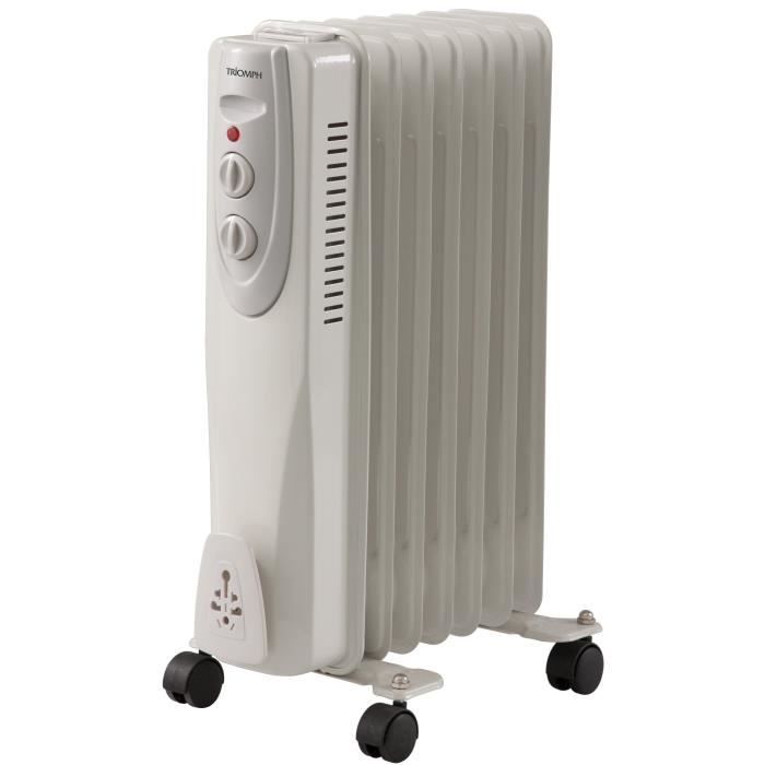TRIOMPH - Radiateur mobile bain d'huile - 1500W - 7 éléments de chauffe