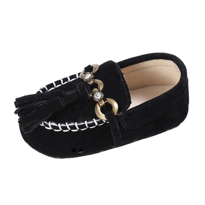 Prewalker Mignon Slip Mocassins Lit noir Chaussures petits Tout Confort Bb Anti Doux On qw1vXFIFx