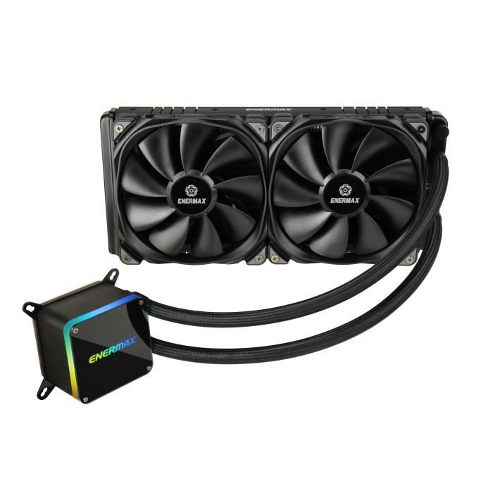 ENERMAX watercooling LiqTech II 280 noir compatibilité universelle sockets Intel et AMD, Support 500W+ TDP, waterblock Aurabelt avec
