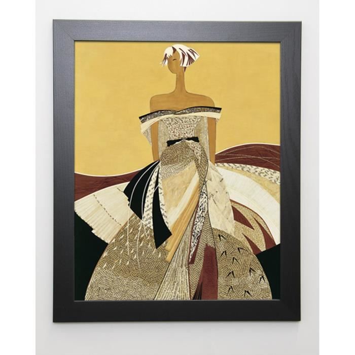 LŒSCH ELISABETH Image encadrée Léa 47x57 cm Jaune