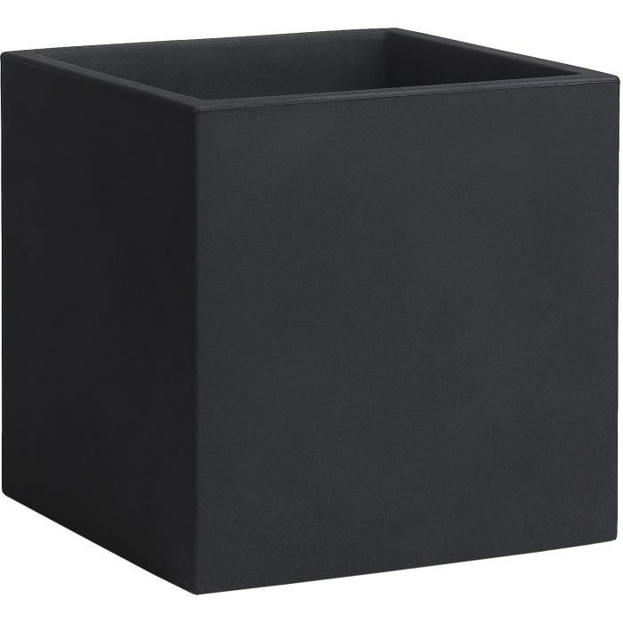 NICOLI Cache pot, utilisable comme pot Momus 35 P - 35 x 35 x 35 cm - Gris anthracite