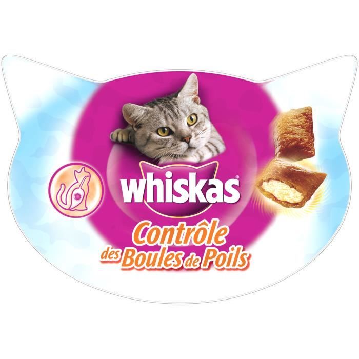 WHISKAS Friandises contrôle des boules de poils pour chat ‑ 60 g