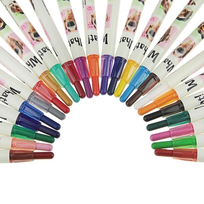 Kit De 24 Crayons De Cire Pour Décorer Les Bougies - Lavables, Séchage Rapide - Pour Céramique, Verre, Poterie DIY