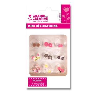 DÉCORATION PÂTISSERIE DTM , 18 mini décorations gourmandes pâte FIMO , S