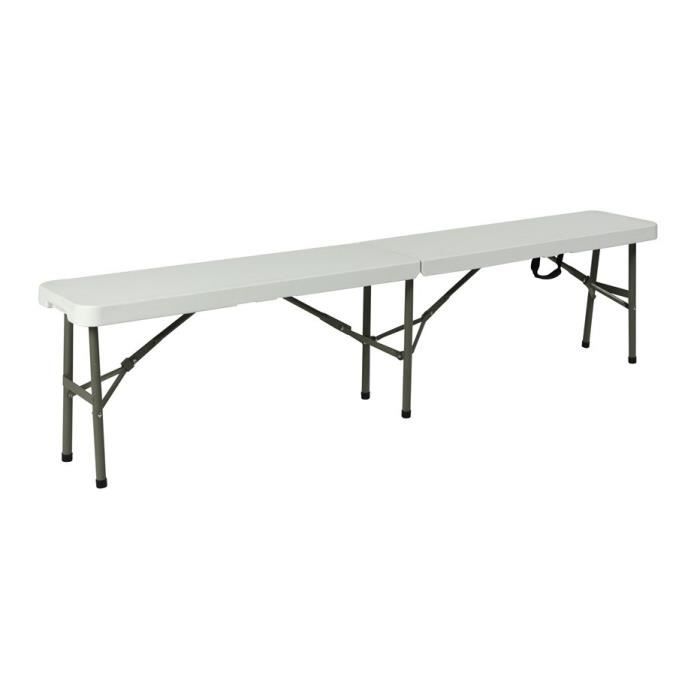 Banc Pliant Camping - 183 Cm - Blanc