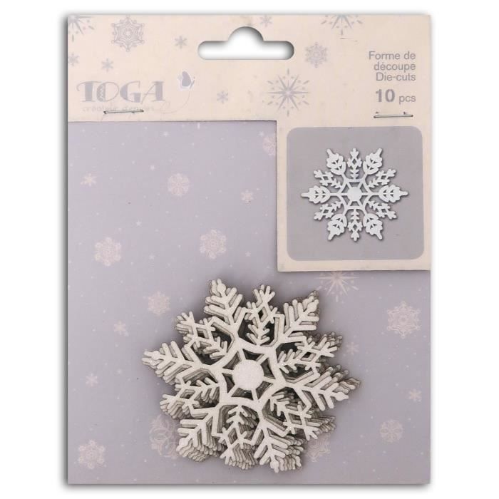 TOGA L'or De Bombay Assortiment de 12 formes découpées - Motif Flocons - Blanc