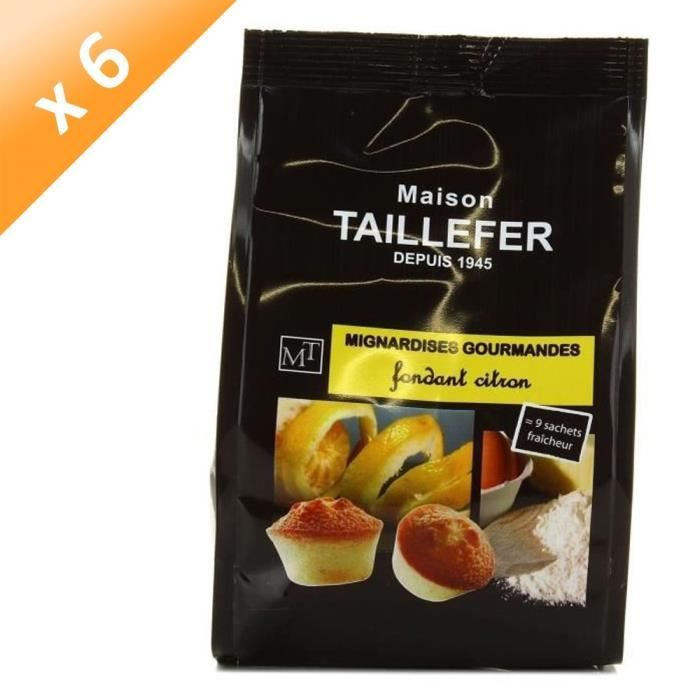 MAISON TAILLEFER Mignardises Gourmandises Fondant Citron Sachet de 9 - 135 g x6