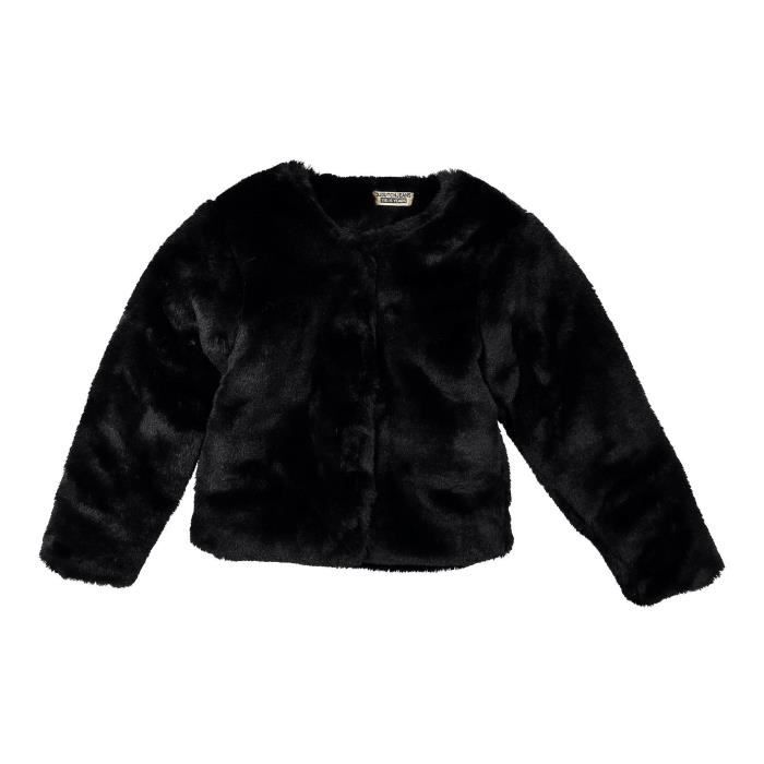 DJ DUTCHJEANS Manteau Fausse fourrure Noir Enfant Fille
