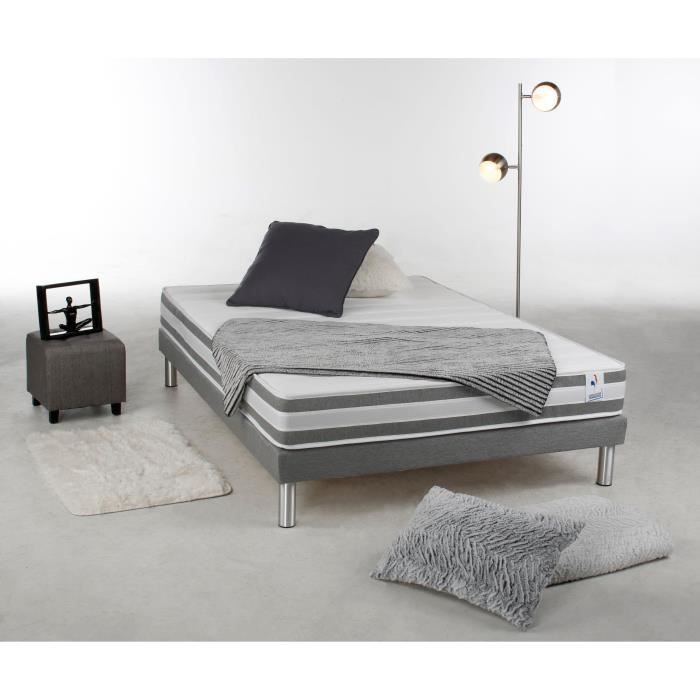 CONFORT DESIGN Ensemble RECTO VERSO 160 x 200 - Latex et mousse mémoire - 24 cm