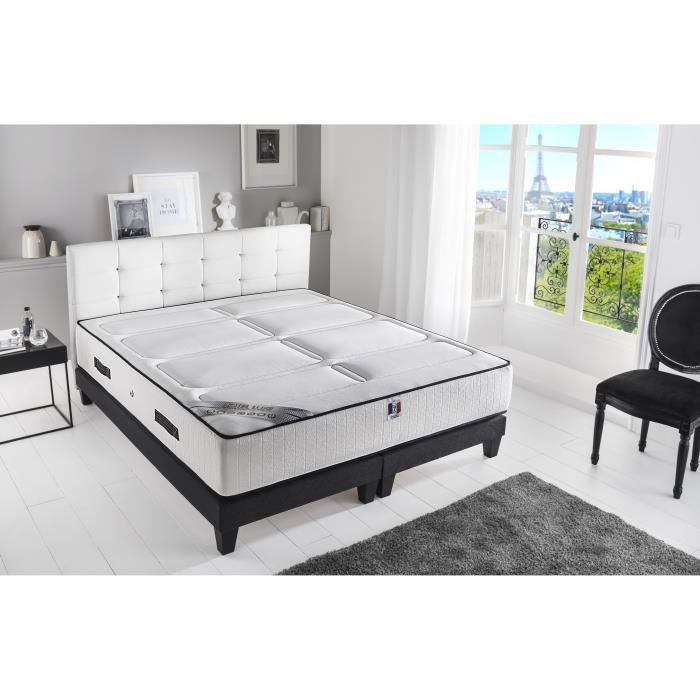CONFORT DESIGN Matelas 160x200cm Ressorts et Mémoire de forme - 7 zones - Très ferme - Hotel Palace