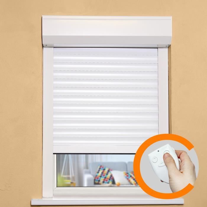 FRANCE-COMBI Volet roulant aluminium recoupable moteur radio - L 150 x H 155 cm