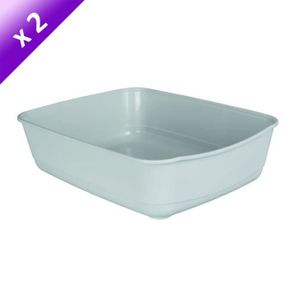 TRIXIE Lot de 2 Bacs ? liti?re Classic gris pour chat