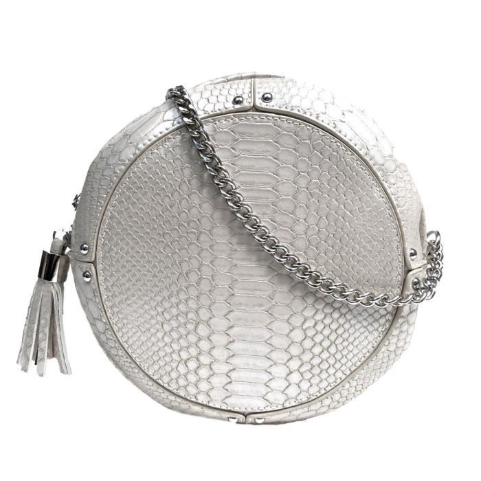 KINSTON Sac Tambourin Gris Femme