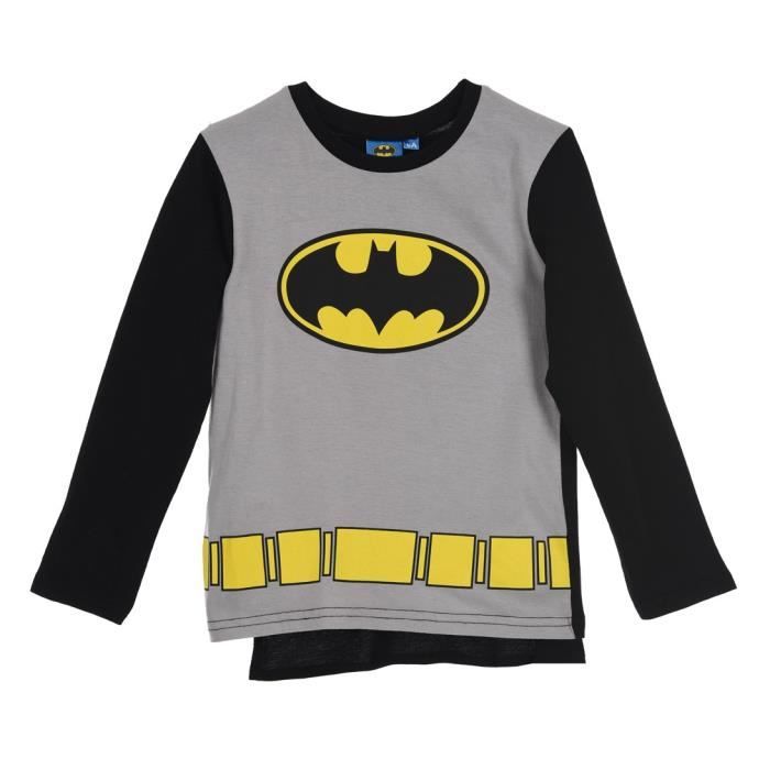 BATMAN Pyjalong avec Cape et Masque Noir Enfant Garçon