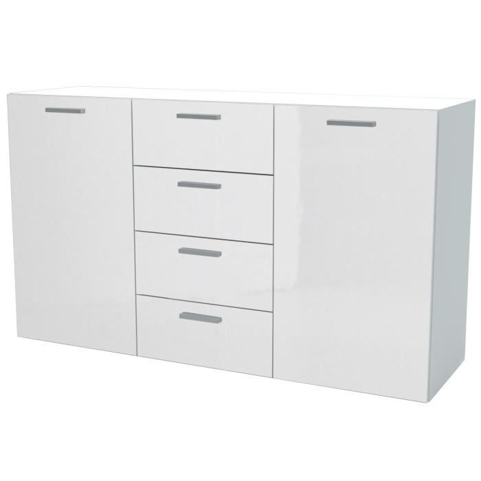 FLORIDA Enfilade style contemporain blanc laqué - L 135 cm
