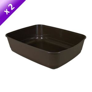 TRIXIE Lot de 2 Bacs ? liti?re Classic marron pour chat