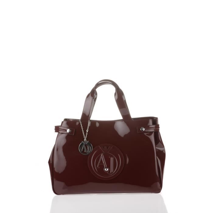 ARMANI JEANS - Sac à Main en Vinyl Rouge Bordeaux - Femme