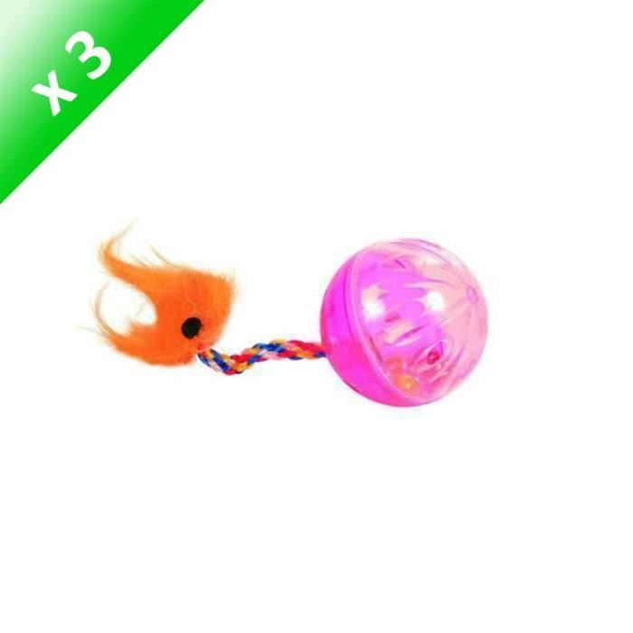 TRIXIE Lot de 3 Balles sonores avec queue pour chat
