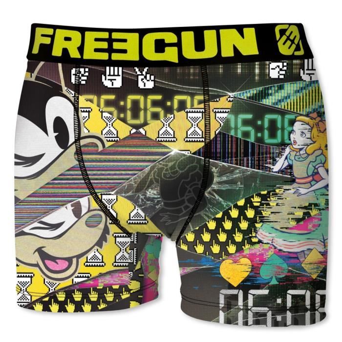FREEGUN Boxer New Noir et Jaune Enfant Garçon