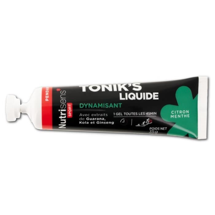 NUTRISENS Complément alimentaire - Tube de 35g de gel liquide énergétique dynamisant Tonik's - Citron / Menthe