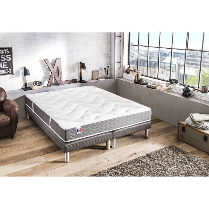 CONFORT DESIGN Ensemble matelas + sommiers Cordoba 180 x 200 - Mousse HR et mémoire de forme - 16 cm - Equilibré