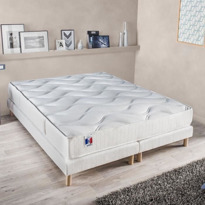 CONFORT DESIGN Ensemble GARI matelas + sommier 180 x 200 cm - 100% Français - Confort ferme - 23 cm - Technologie Polylatex