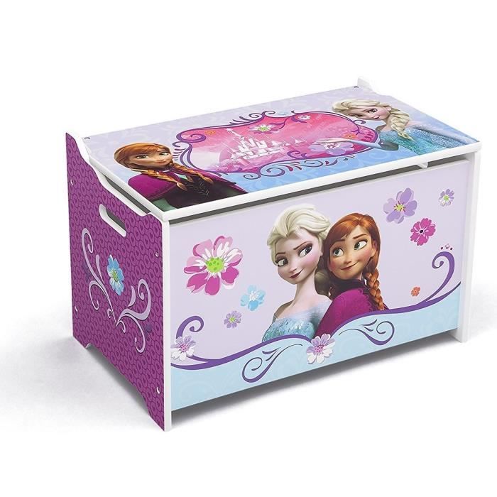 LA REINE DES NEIGES - Coffre à Jouets Enfant en Bois - Violet et Bleu