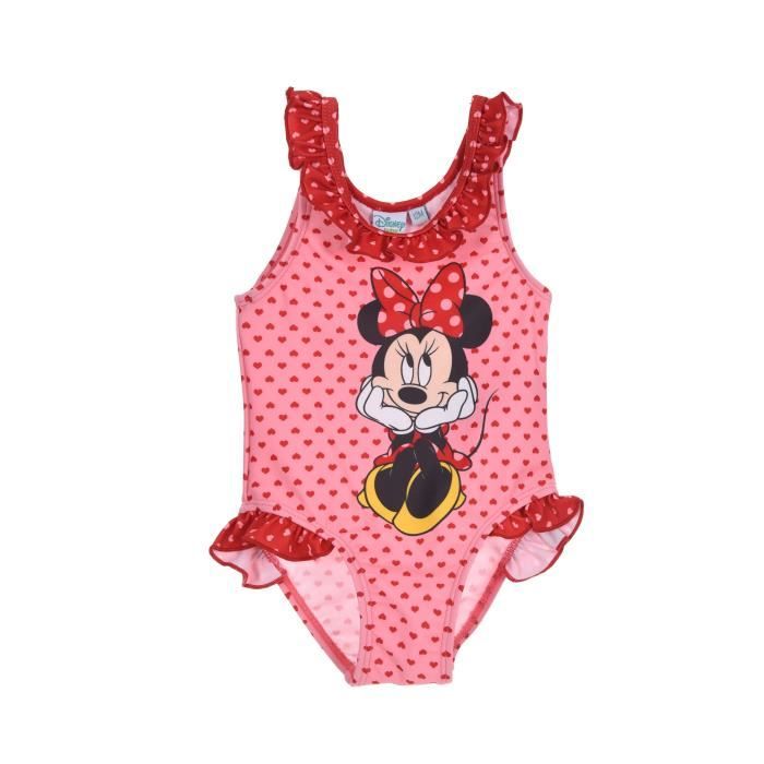 MINNIE Maillot de Bain 1 Pièce Rose Bébé Fille
