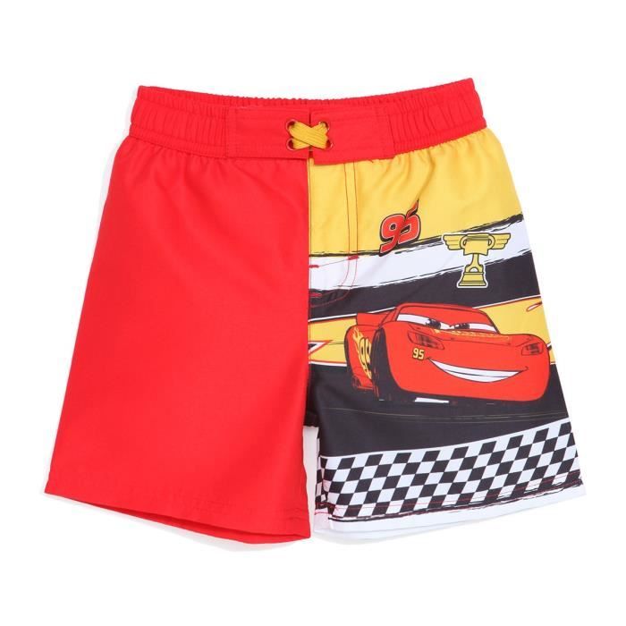 CARS Maillot de Bain Rouge Enfant Garçon Sérigraphie
