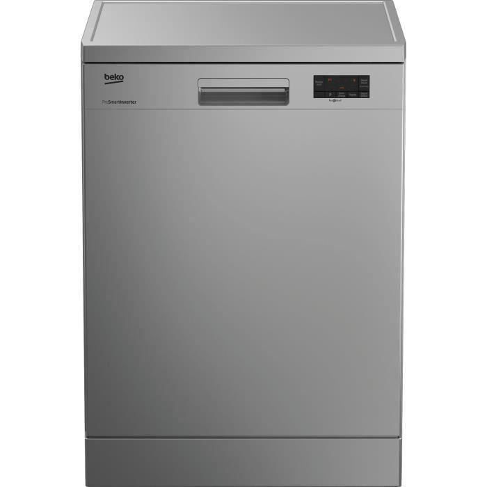 BEKO LAP65S2 - Lave vaisselle posable - 15 couverts - 45 dB - A++ - Larg 59,8 cm - Silver - Moteur induction ProSmart Inverter