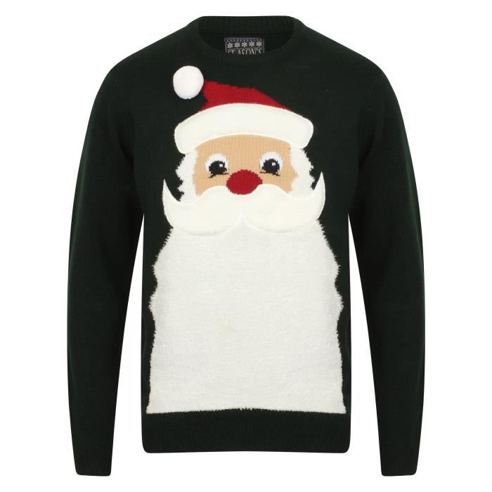 Pull Noël Père Noël Vert Homme