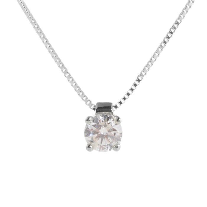 MONTE CARLO STAR - Collier Clou en Or Blanc 18 Carats et Diamant - Femme