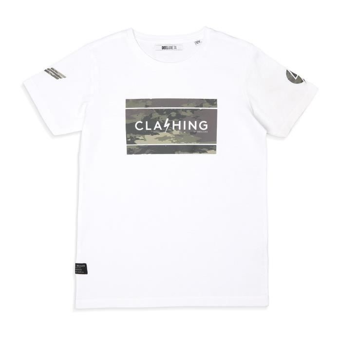 DEELUXE - CLASHING T-Shirt Blanc Manches Courtes \