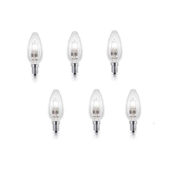 PHILIPS Lot de 6 ampoules Ecohalo E14 18 W équivalent à 23 W