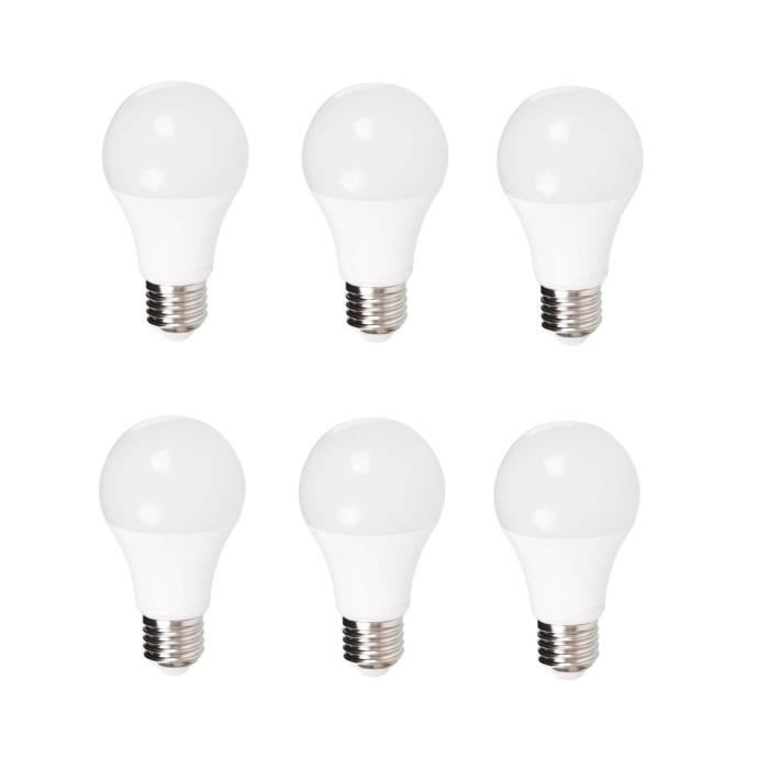 MACADAM LIGHTING Lot de 6 ampoules standard LED E27 10 W 806 lm type standard