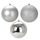 Lot de 3 Boules de Noël en Plastique Argenté 12 cm