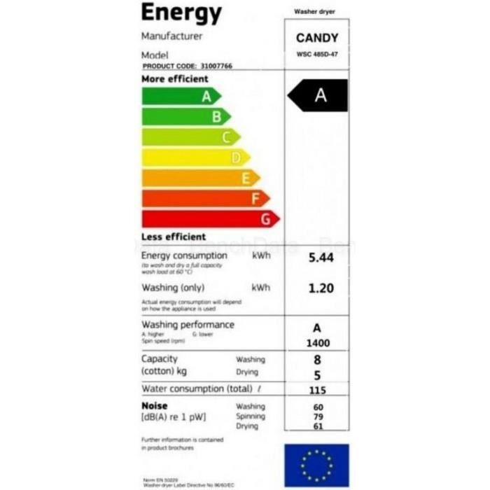  WSC485DB Lave linge séchant frontal - Lav1