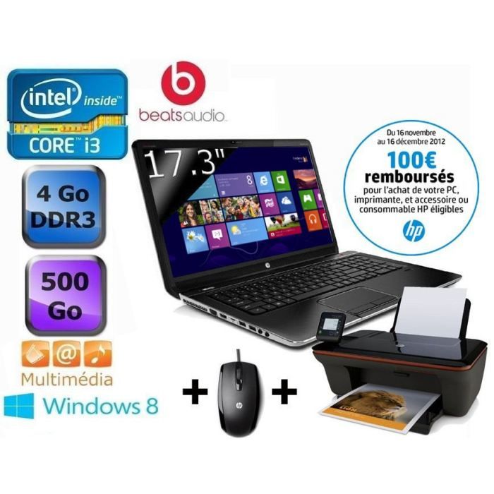 ORDINATEUR PORTABLE HP Envy dv7 7260sf + Deskjet 3057A + souris HP