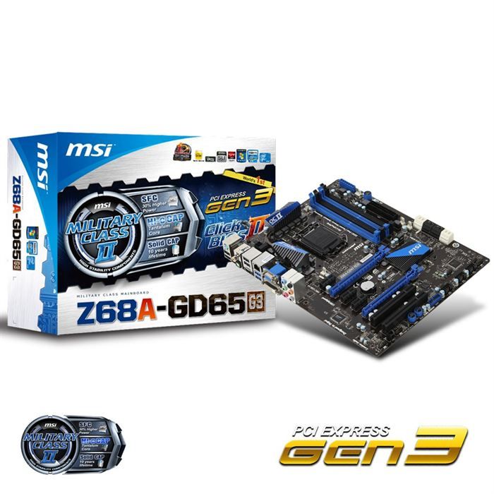 MSI Z68A GD65 (G3)   Carte mère socket LGA 1155   Chipset Intel Z68