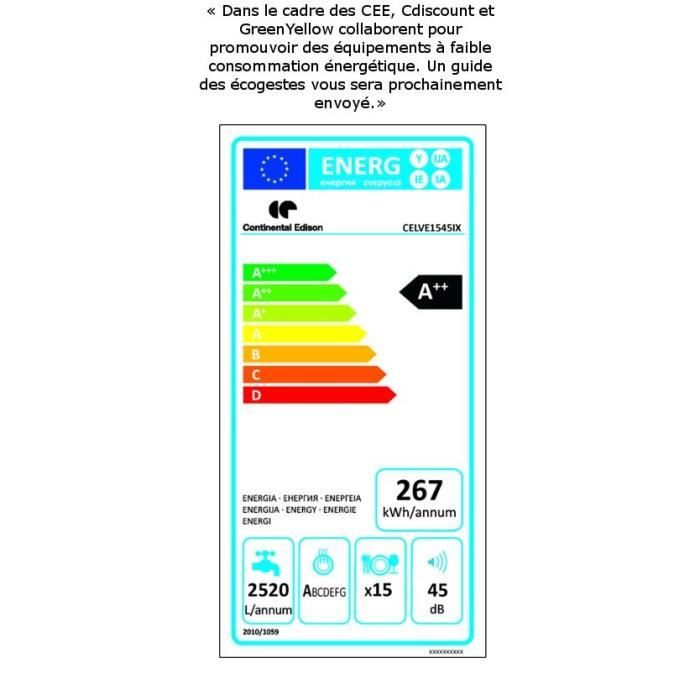  CELVE1545IX Lave vaisselle intégrable -3