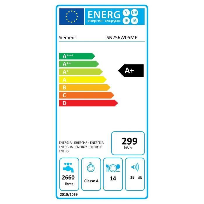  SN256W05MF - Lave vaisselle pose libre - 14 couverts3