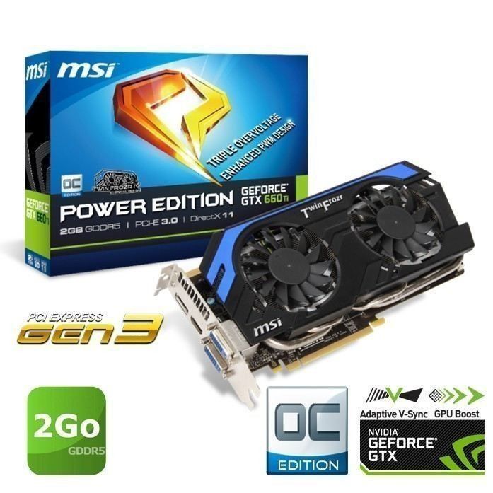 MSI GTX660 Ti 2Go GDDR5 OC Power Edition   Achat / Vente CARTE