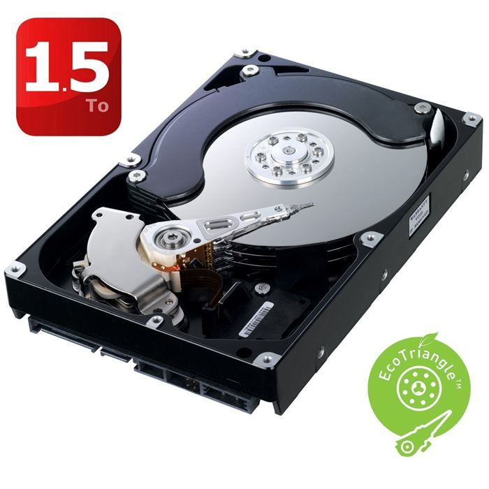 Disque dur 1,5 To (1500Go)   5400 trs/min   SATA 3 Gb/s   Mémoire